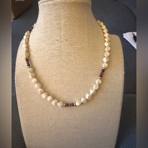 Monet Vintage Beaded Necklace Signed.